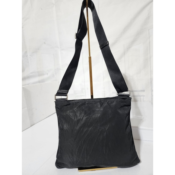 Prada Vintage Nylon Tessuto Triangle Logo Plate Shoulder/Crossbody Bag Black - Picture 7 of 15